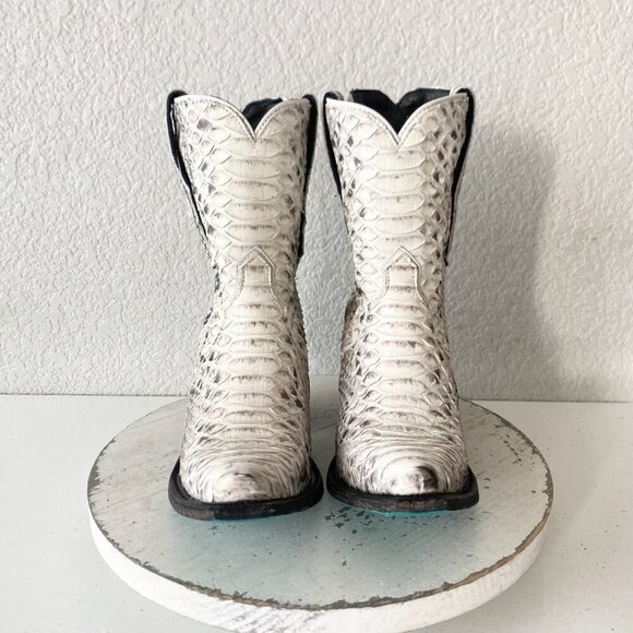 Lane VICKSON Womens Cowboy Bootie 7 SnakeSkin Black Western Cowgirl Short Boots - Picture 5 of 11